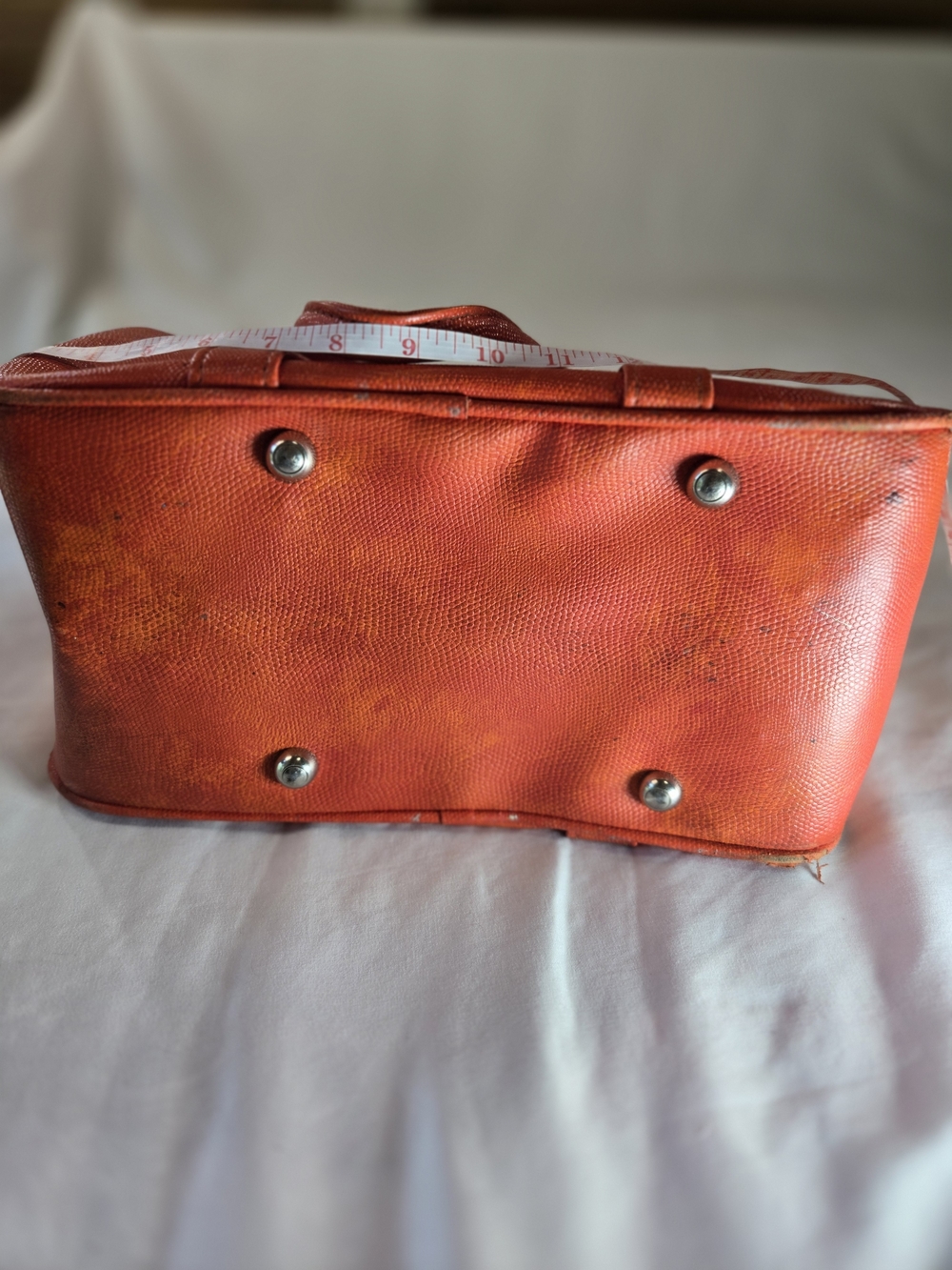 Vintage Samsonite Orange Leather Tote Amazing - Picture 13 of 16